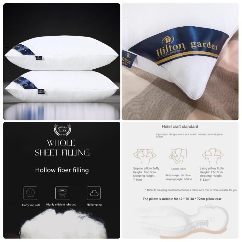 Подушка Hilton Hotel Высокая и Низкая Регулируемая Подушка для Поддержки Шеи для Одиночного Использования