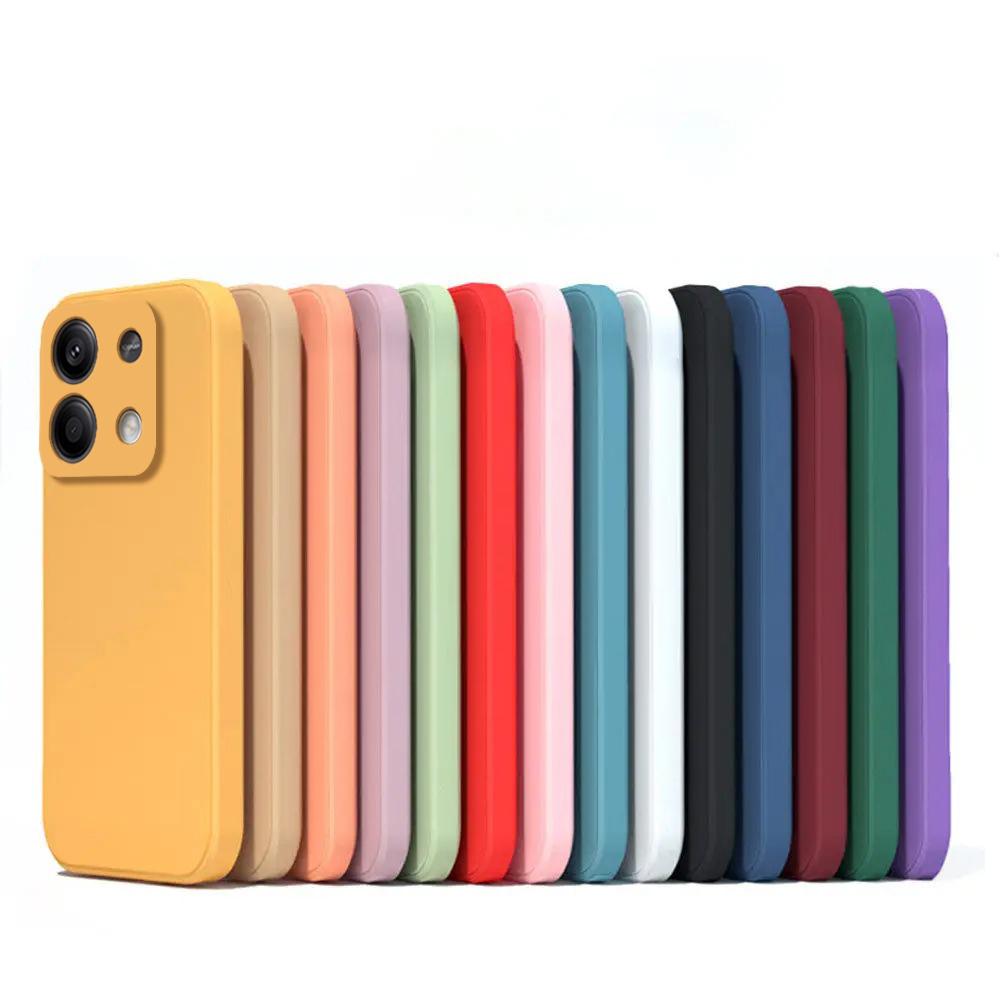 Для квадратных жидких силиконовых чехлов для телефонов Xiaomi Redmi Note 13 14 Pro 5G противоударный задний чехол