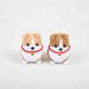 Handmade Knitted Dog Pendant Bag Decor Woven Key Ring Jewelry Gift Crochet Corgi Keychain  Backpack