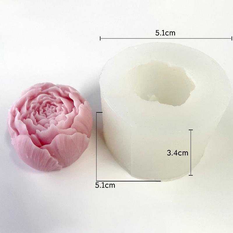 3D Roses Candle Silicone Mold Peony Flower Candle Mould Aromatherapy Gypsum Soap Resin Birthday Wedding Gifts Home Decor KTY
