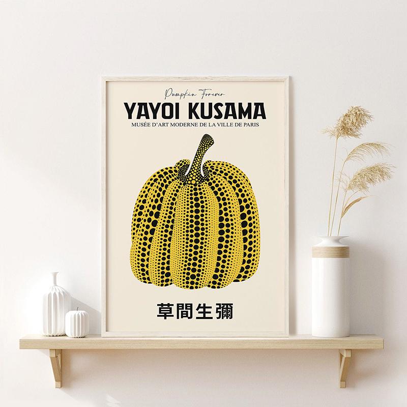 Абстрактная живопись на холсте с тыквой Yayoi Kusama, японский художник, принты плакатов, настенные художественные фотографии, домашний декор для гостиной, Cuadros
