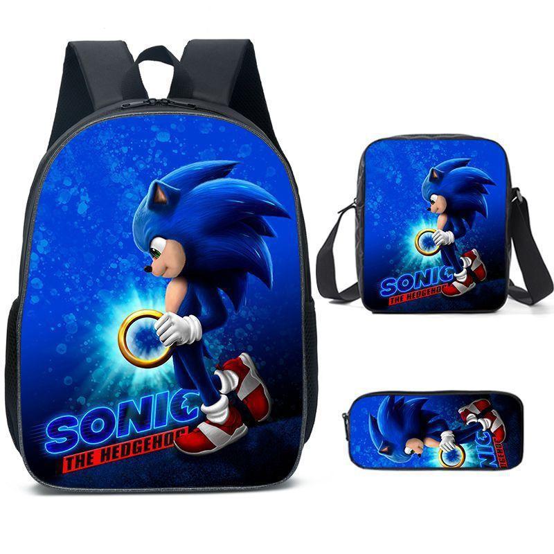 Школьный рюкзак Sonic для детей с дышащей водонепроницаемой тканью Оксфорд и мультяшным принтом для школы