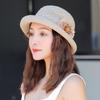 with Butterfly Knot Flower Straw Bucket Hats Dome Wedding Fascinator Hat Sunshade Cap  Traveling