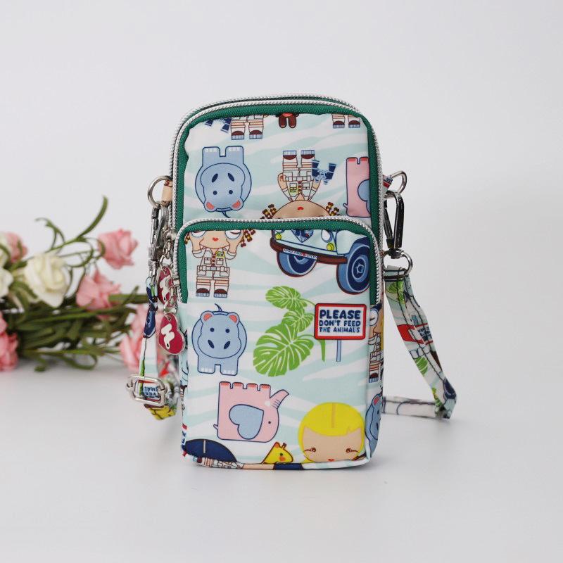 Nylon Shoulder Crossbody Phone Bag for Women, Sports Running Multi Layer Zipper Pouch Armband Bag, Clutch Coin Purse, Key Holder