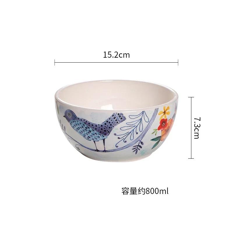 Креативные расписанные вручную керамические тарелки, роскошные ресторанные тарелки для салатов, стейков, домашняя вкусная паста, обеденная тарелка, нежные миски для рамена