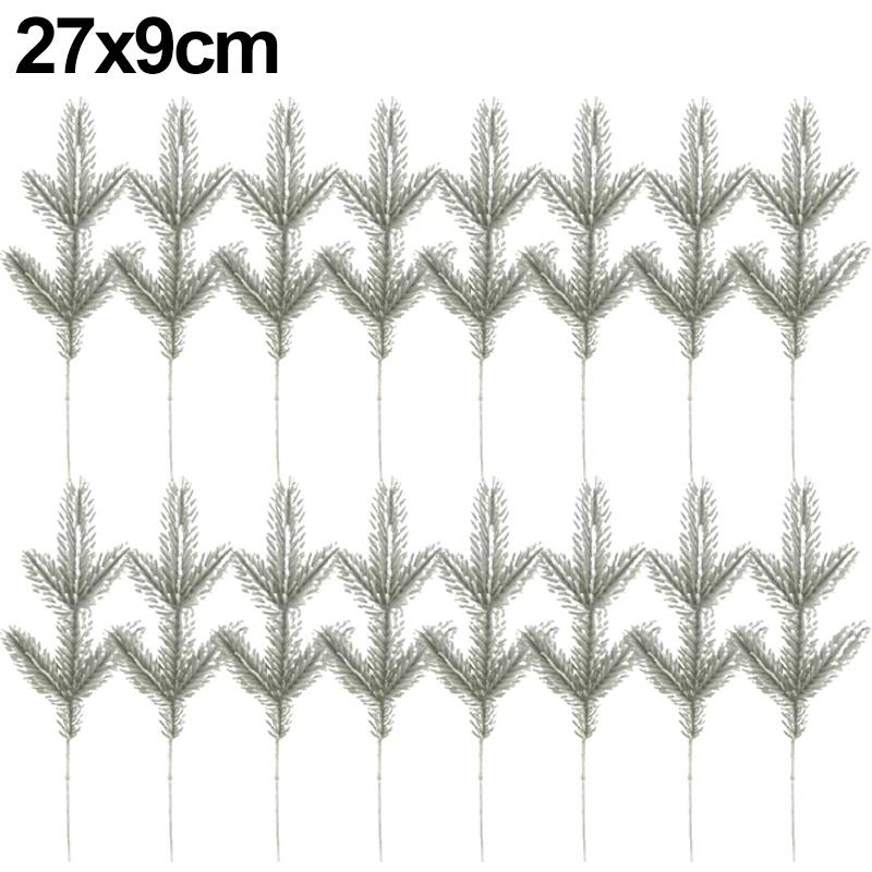 10/1 шт. рождественские искусственные сосновые иголки ветки снежная сосна искусственные растения DIY рождественские елочные венки украшения для дома рождественские новогодние подарки