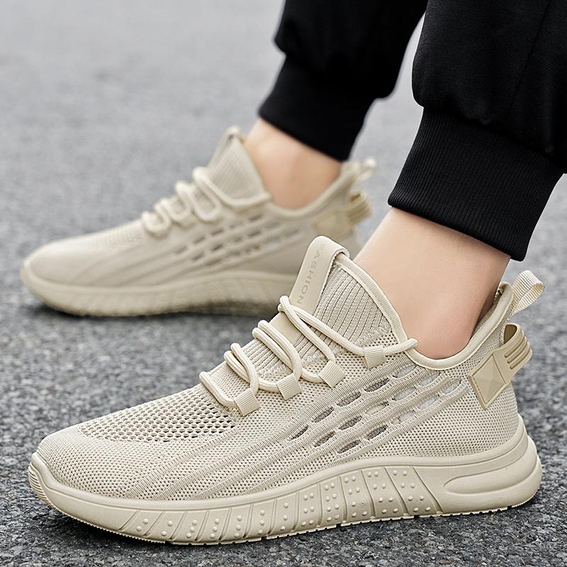 2026 Men's Woven Shoes New Fashion Spring and Autumn Leisure Walking and Running Breathable Flat Bottom Gym Sports Men Sneakers