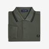 Fred Perry [M3636] Рубашка Fred Perry с длинным рукавом и двумя полосками - Лавровый зеленый/Черный Afpm2533636-Z50