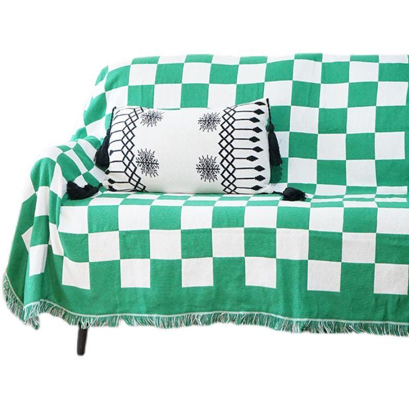Простой современный модный диван, декоративное одеяло, диван, полотенце, чехол для дивана, полное покрытие, шахматная доска