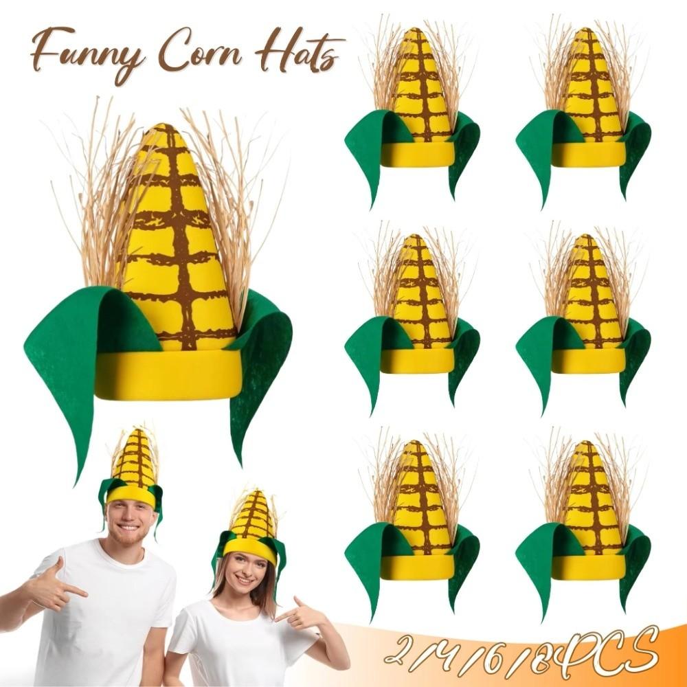 Breathable Lining Corn Cob Costume Hat Soft Felt Corn Novelty Headwear Halloween