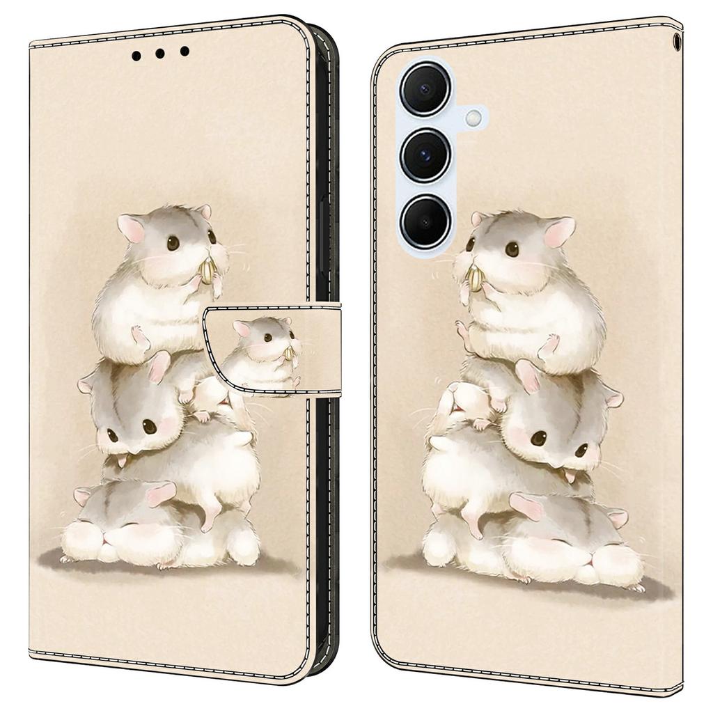 Чехол для Samsung Galaxy A16 5G/4G с печатью узора, противоударный кожаный чехол-книжка с кошельком для телефона