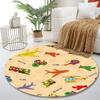 Transportation Themed Kids Carpet Design Print round rug, living room, bedroom, playroom carpet, non slip floor mat, gift