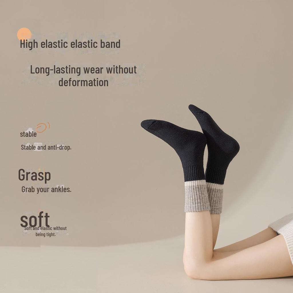 "Unisex Retro Thick Velvet Wool Anti-Pilling Mid-Tube Socks - Autumn & Winter Collection"