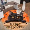 1PC Halloween Black Cat Office Round Area Rug, Under Office Chairs Bedroom Living Room Home Decor, Carpet for Office -1110127
