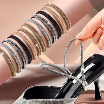 1 пара резинок для обуви, анти-ослабляющие для женщин, шнурки, анти-падение пятки, ремни, эластичные фиксированные ремни, стразы, высокие каблуки