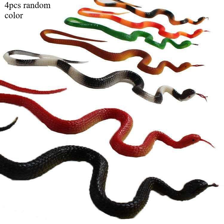 4 шт./1 шт. 45 см Искусственная реалистичная резиновая змея Симуляция Анаконды Страшный Хэллоуин Отпугивать птиц Реквизит Розыгрыш Трюк Игровые аксессуары