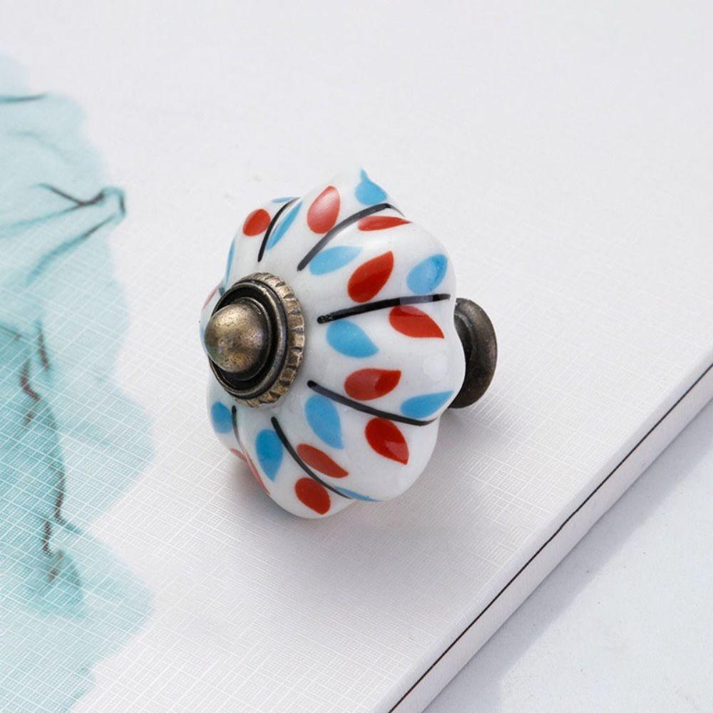 Керамика и сплавы Винтажная дверная ручка Разноцветная мебельная ручка-тыква для гардероба