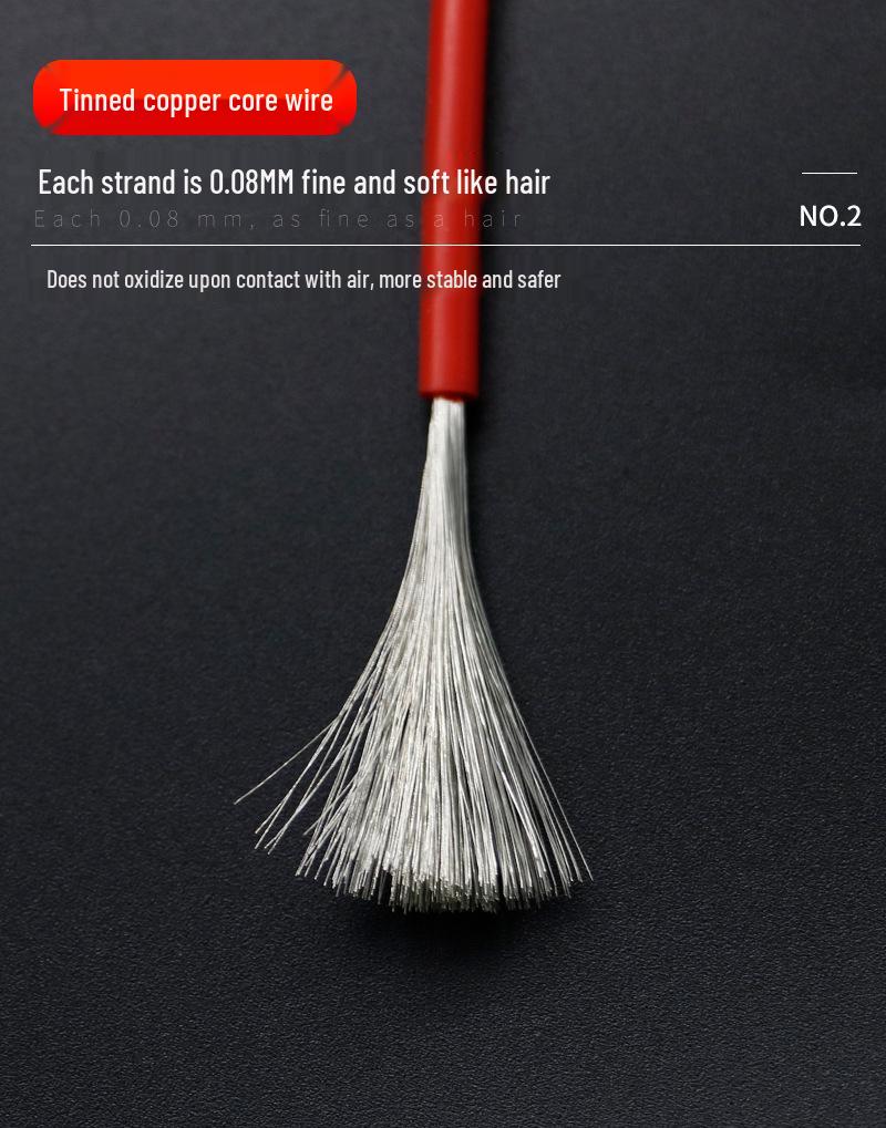 3135 High-Temperature Resistant Silicone Wire for New Energy Lithium Batteries - Soft and Flexible Electric Wire (14, 16, 18, 20 AWG)