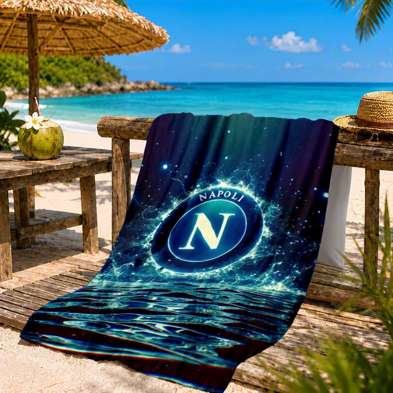 Napoli Football Club Emblem Beach Towel, Quick-drying, Easy to Care for, Suitable for Both Fitness and Beach Vacations,Sports Essential