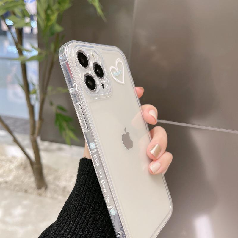 Простая пара Чехол для iPhone 16 Apple Мобильного телефона 16 Pro Max Прозрачный 13 Подходит для 8plus Боковой XS Мягкий Чехол