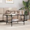 VidaXL Coffee Table with Black Glass Top 98.5x50x45 Cm Steel, Side Table, Living Room Table, Tea Table, End Table 846043