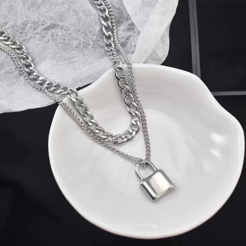 Модное двухслойное хип-хоп ожерелье-цепочка на ключицу для женщин