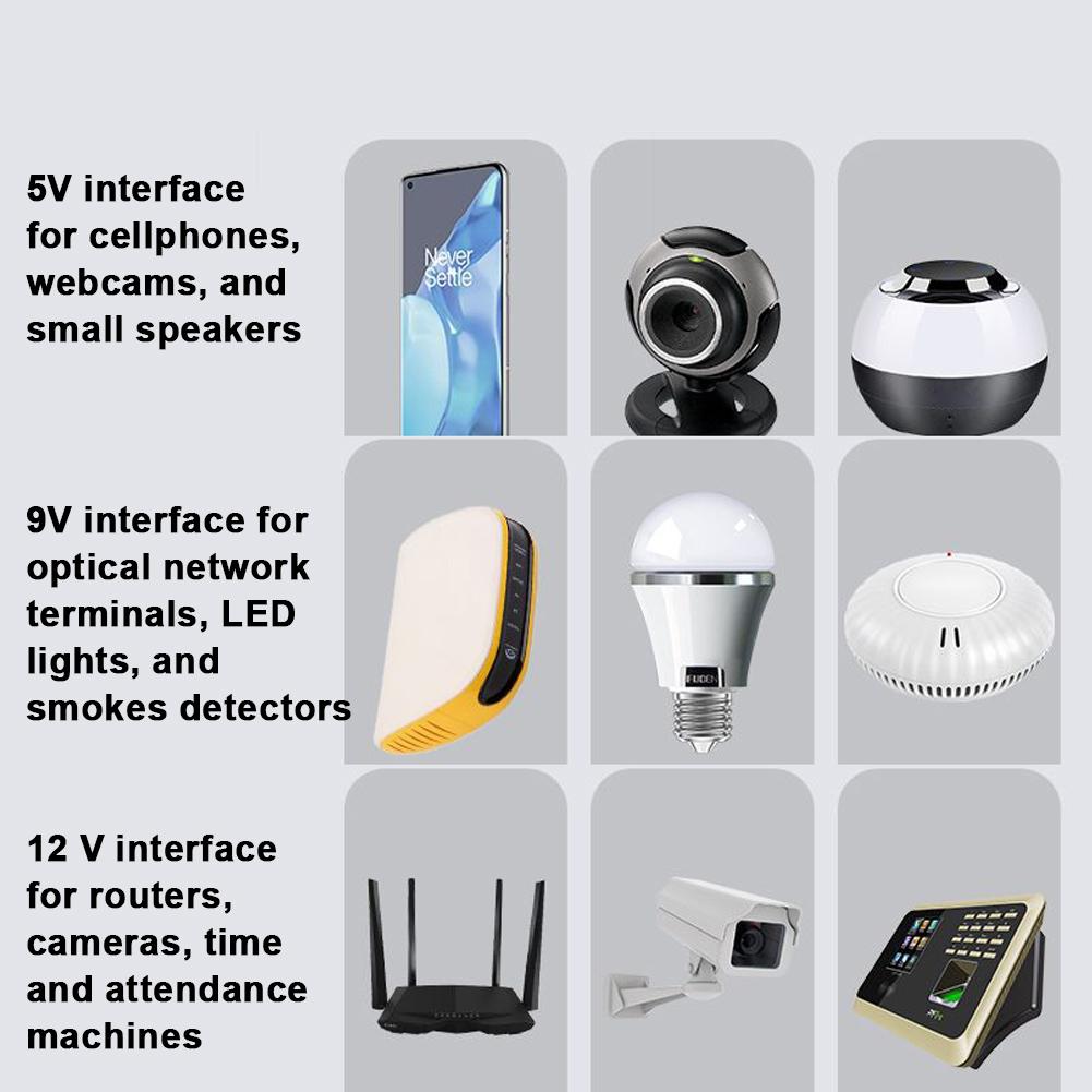 5 В 9 В 12 В Маршрутизатор Оптический Сетевой Терминал Коммутатор Контроль Доступа Камера Резервный Источник Бесперебойного Питания Мобильный Телефон Постоянный Токовый ИБП