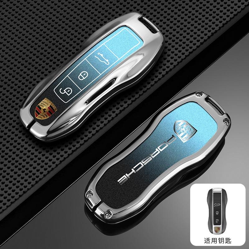 AFEBO1 Zinc Alloy Car Key Case Cover Protector Shell Smart Remote Accessories for Porsche 911 718 Panamera Macan Cayenne Boxster Cayman