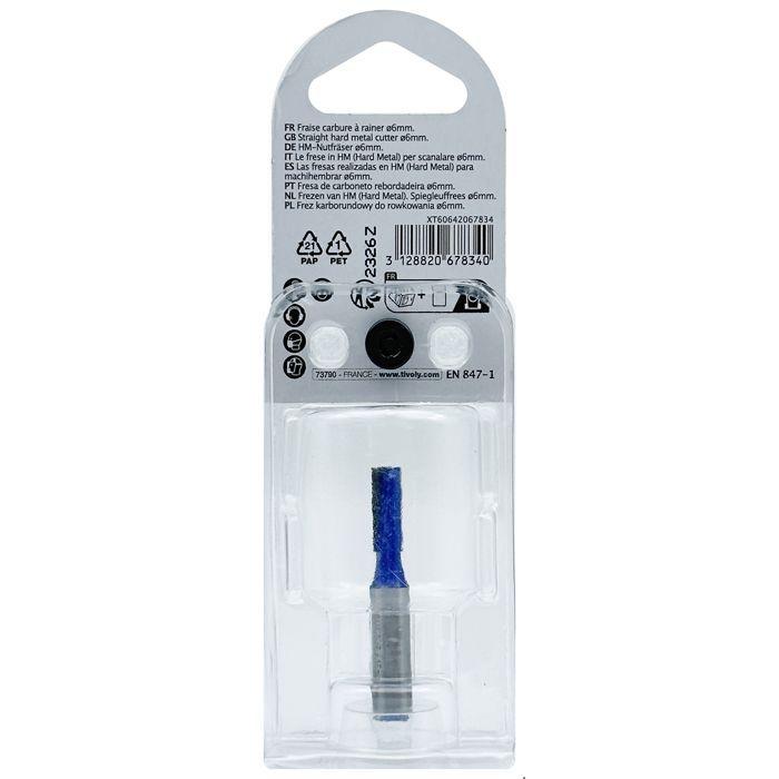 Пазовая фреза - TIVOLY - Ø6мм - 2 твердосплавные пластины - Хвостовик Ø8мм - Для дерева