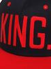 Sproutsy Men's KING Cap, Hip Hop Hat, Unisex (Black + Red)