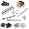 80pcs/set Copper Silver Metal Eyelet Grommets With Eyelet Punch Die Tool Set For Leathercraft Clothing Shoes Belt Bag Accessories