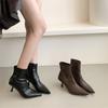 Мода Bailamos Новый Бренд Женские Короткие Ботинки Дамские Элегантные Ботильоны Обувь Тонкий Средний Каблук Уличные Платье Туфли-Лодочки Mujer