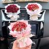 Natural Mini Rose Dried Flower Bouquet Car Air Outlet Pendant Aromatherapy Decoration Birthday Gift