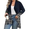Женский осенне-зимний модный повседневный кардиган средней длины с принтом и длинным рукавом