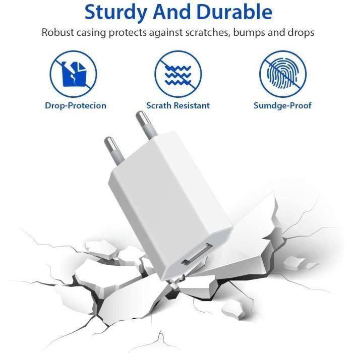 Kensou Chargeur avec 1M Câble, Chargeur USB pour iPhone 12 Universel Mini Chargeur pour iPhone XS/XS Max X XR 8 7 6 6S Plus 10 11, 1