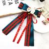 Christmas Bow Ribbon Hair Clip with Santa, Teddy Bear & Reindeer Theme