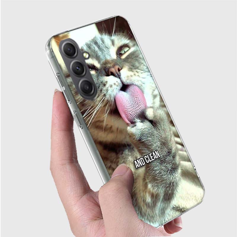 Pet Cat Funny Memes Phone Case for Samsung A16 A26 A36 A56 A17 A37 A57 A07 A06 A02S A03 A04S A05S Galaxy Note 20 10 A50S A71 A51