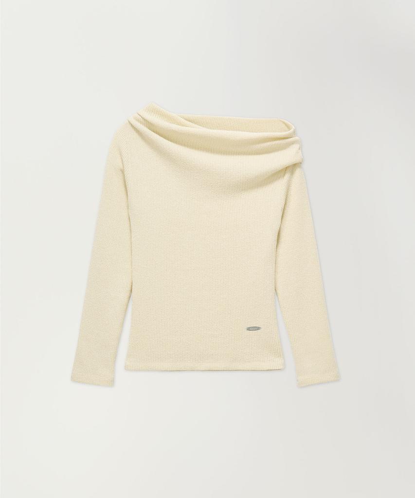 HEEARI Bri Soft One-Shoulder Knit Top_Cream