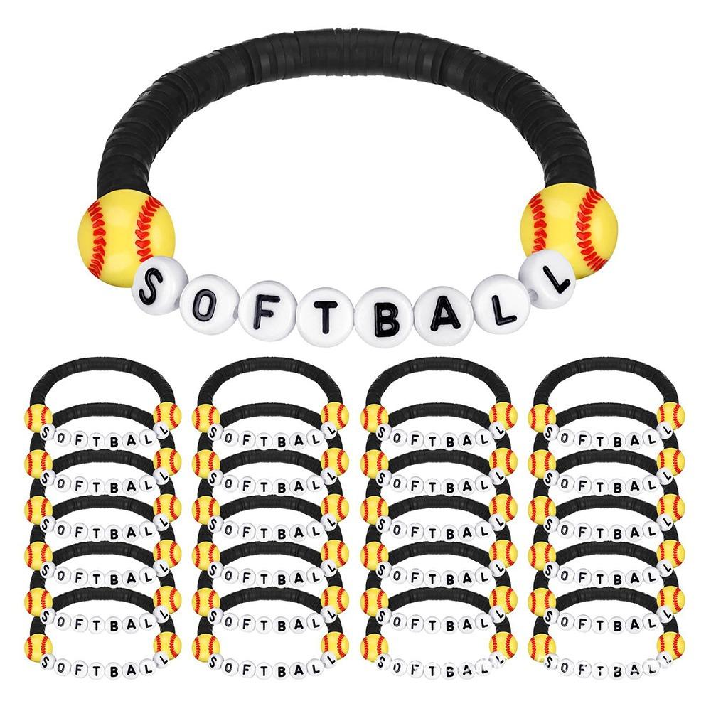 12pcs Casual Wear Football Bracelets Stackable Sports Bracelets Gift Theme Bracelets  Unisex