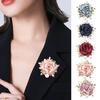 Women Brooch 3D Rose Leaf Faux Pearl Rhinestone Lapel Collar Pin Bag Scarf Hat Decoration Brooch Prom Party Jewelry