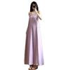 Французское платье-сарафан женское летнее новое темпераментное свободное и тонкое пляжный отдых фиолетовое маленькое длинное платье