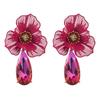 Trendy European & American Summer Flower Earrings: Colorful, Creative, Water Drop Design with Light Luxury Appeal