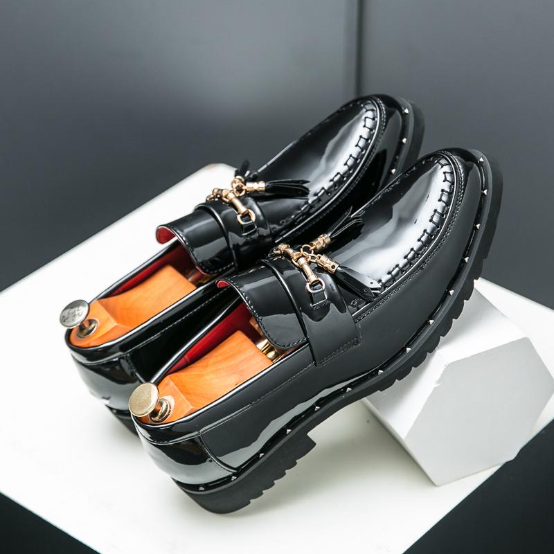 Fashion New Men Formal Shoes PU Pointed British Casual Business Fashion Le Fu Shoes Gentleman Designer Shoes Size 38-46 Men Shoes