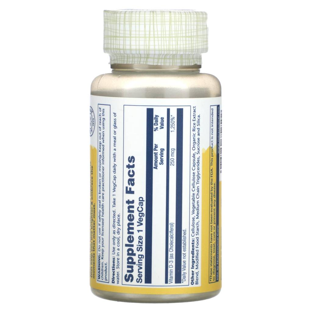 High Potency Vitamin D3, 250Mcg, 60 Veggie Capsules