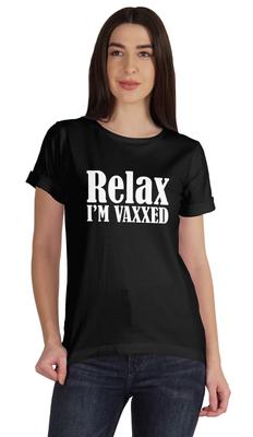 Расслабьтесь, я вакцинирован, забавная футболка Pro-Vaccine с круглым вырезом, хлопковая футболка для