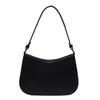 Women Shoulder Bag PU Leather Half Moon Bag Solid Color Mini Purse with Hasp Female Commute Daily Bag
