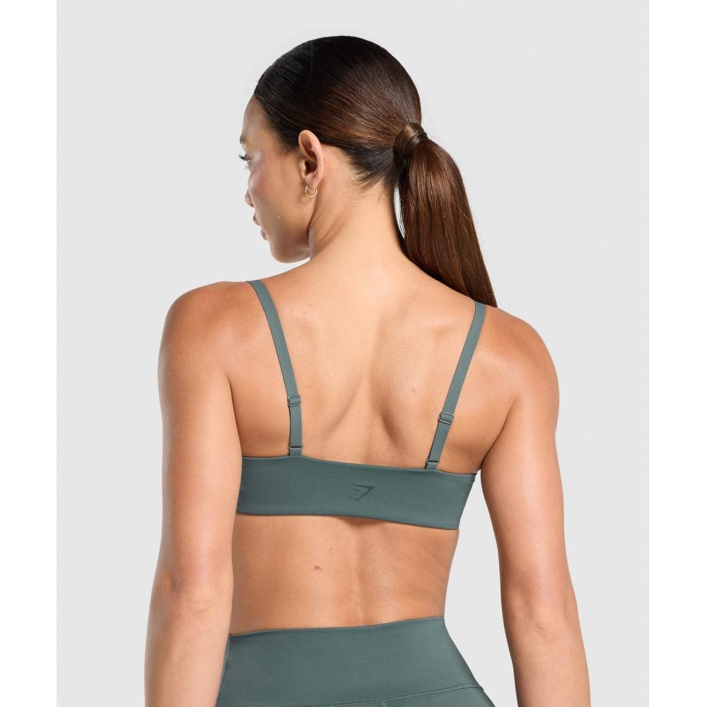 Gymshark Спортивный бюстгальтер Elevate Ruched Slate Teal B3b3e Tbnh