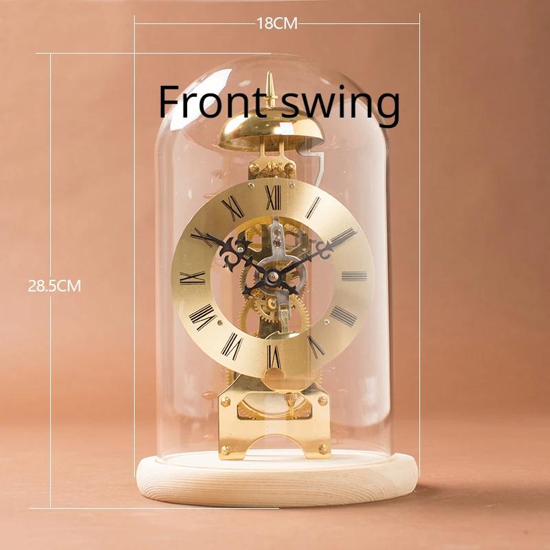 Ретро Механические Настольные Часы Эстетичные Металлические Настольные Часы Вращающиеся Шестерни Большие Для Гостиной Офиса Стола Винтажное Украшение Дом