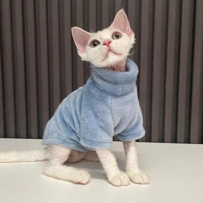 XS-XXL Свитер для бесшерстной кошки Зимняя мода Утепленный Теплый Сфинкс Одежда для питомца Удобная Зимняя одежда для кошки для маленьких собак Жилет