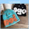 Letter Ago Pattern Knitted Beanie Cap Fashionable Breathable Hat Gifts Warm